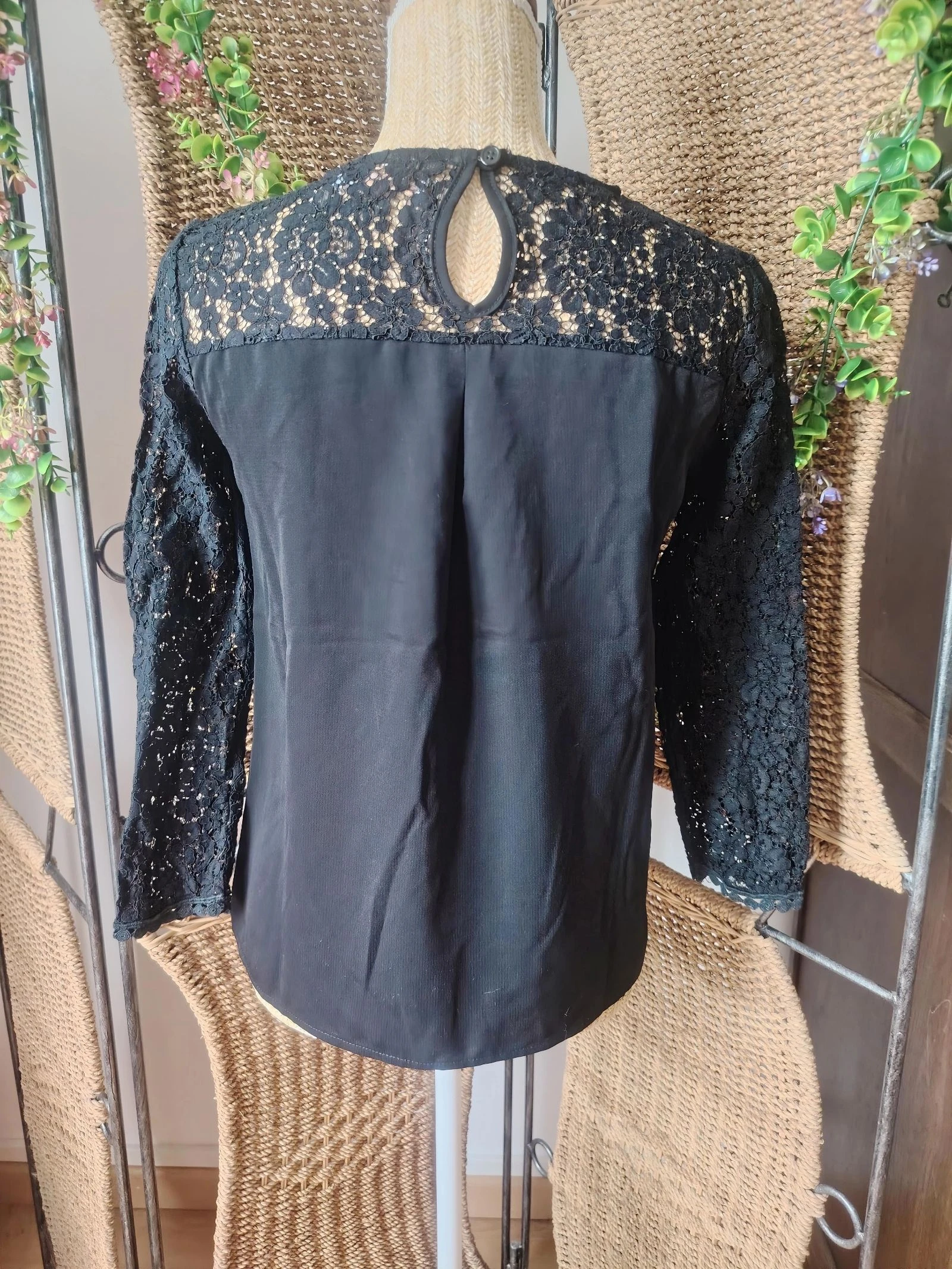 Blusa de renda preta feminina 36 Versão Feminina – photo 6